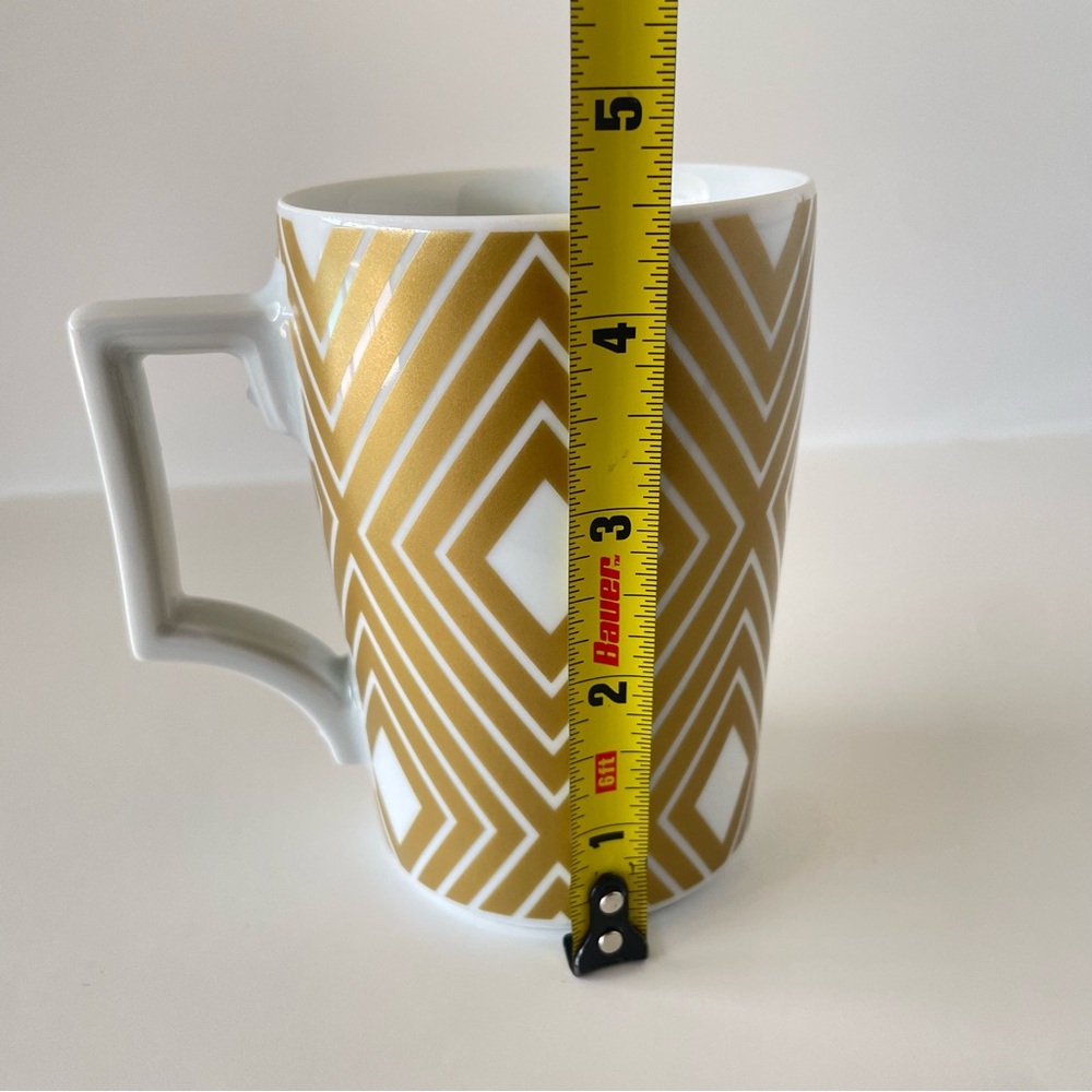 Starbucks x Rosanna Gold Diamond Print Argyle 12 OZ Coffee Mug Cup Germany 2013 - Picture 10 of 10
